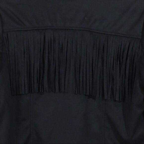NWT Rachel Rachel Roy Fringe Vegan Suede Jacket - Black - Large - Picture 5 of 12